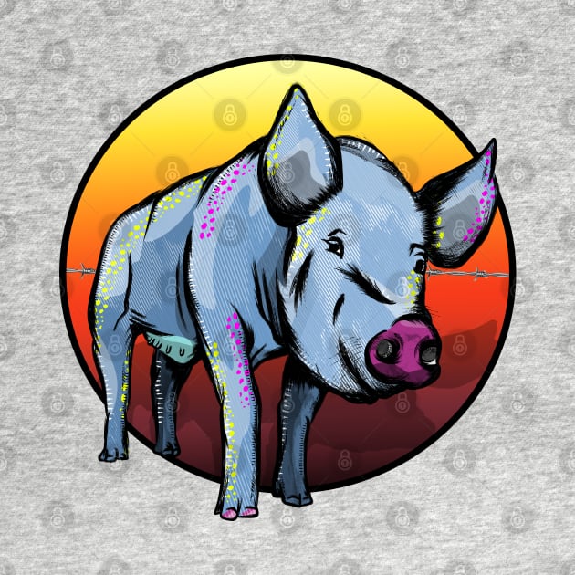 Blue Pig by mailboxdisco